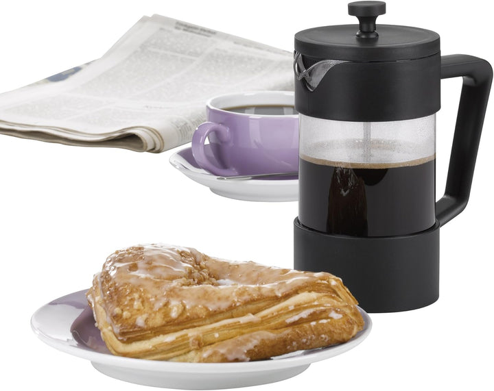 Kela Kaffeebereiter, Roma, Kunststoff, 600 ml, Hitzebeständig, Schwarz/Transparent 0,6 L, 0,6 L