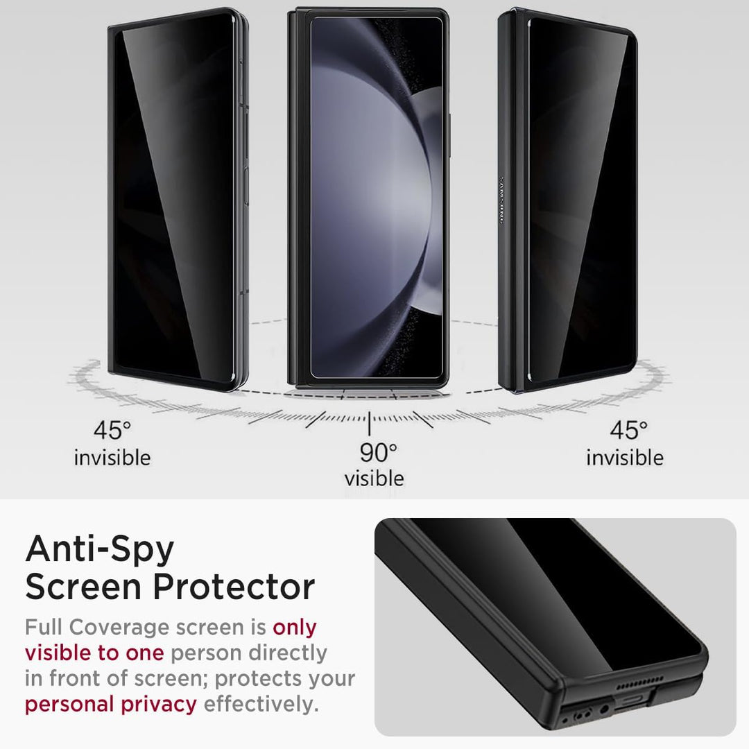 Miimall Kompatibel mit Samsung Galaxy Z Fold 5 Hülle mit Displayschutz Anti-Peeping+Magnetischer Sch