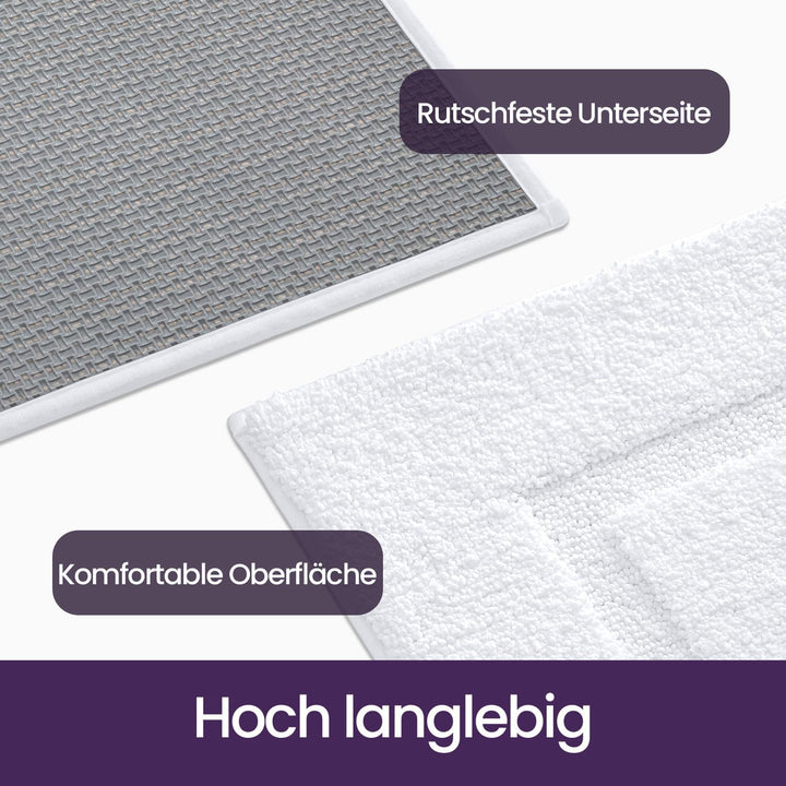 DEXI Badezimmerteppich 60 x 110 cm, Badteppich rutschfest Waschbar, weicher Badematte, Mikrofaser Ab