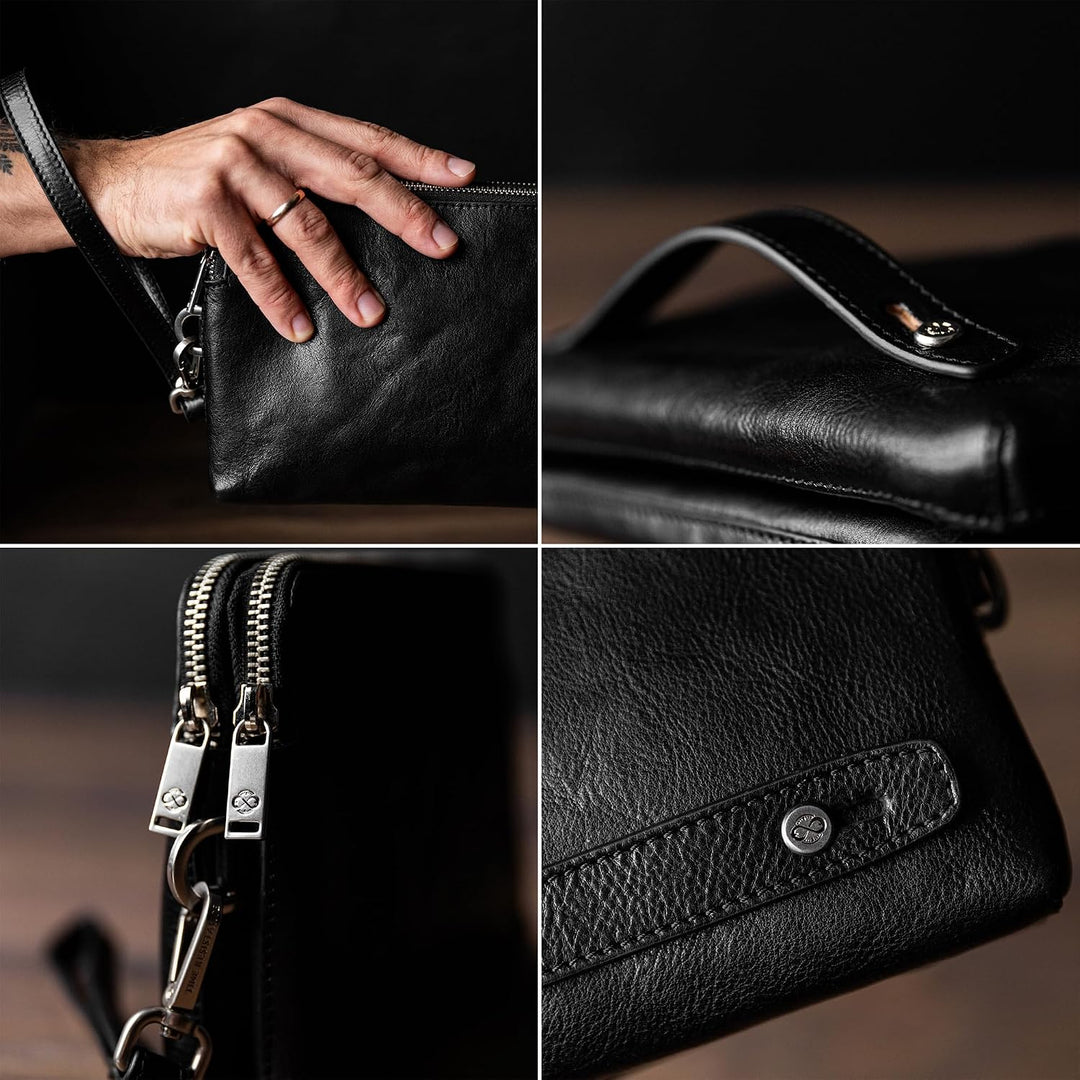 Time Resistance Leder Clutch für Herren – Organizer Tasche für Herren – Handgelenktasche – Aktentasc