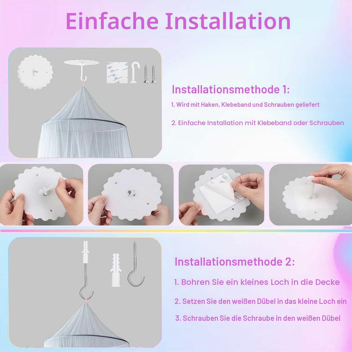 Bett Baldachin Moskitonetz für Mädchen, Prinzessin Baldachin für Kinder Bett Zimmer Dekor Weiss, Wei