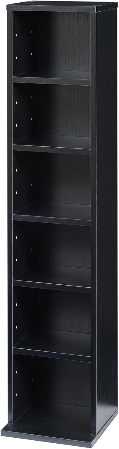 [en.casa] CD Regal Tynset DVD Regal mit 6 Ablagefächern CD Aufbewahrung 90 x 20 x 20 cm Standregal h
