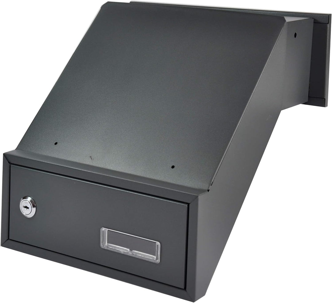 Mauerdurchwurf Briefkasten Anthrazit Grau RAL 7016 Einbaubriefkasten