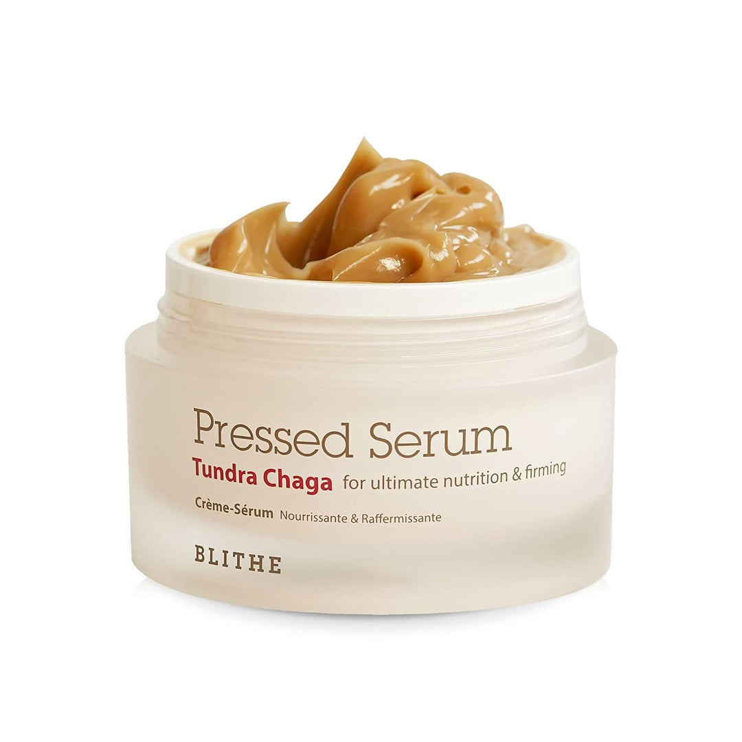 BLITHE Pressed Serum Tundra Chaga Pilz Anti Falten Creme – Anti Aging Creme Frauen mit Beta Glucan l