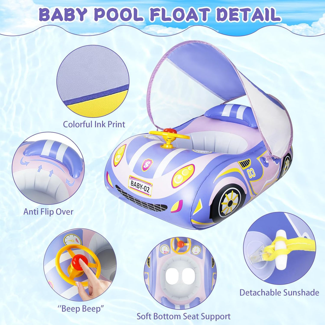 Schwimmring Baby mit Sonnendach Ninonly Upf50+ Schwimmring Baby ab 1 Jahr mit Babysitz Schwimmring B