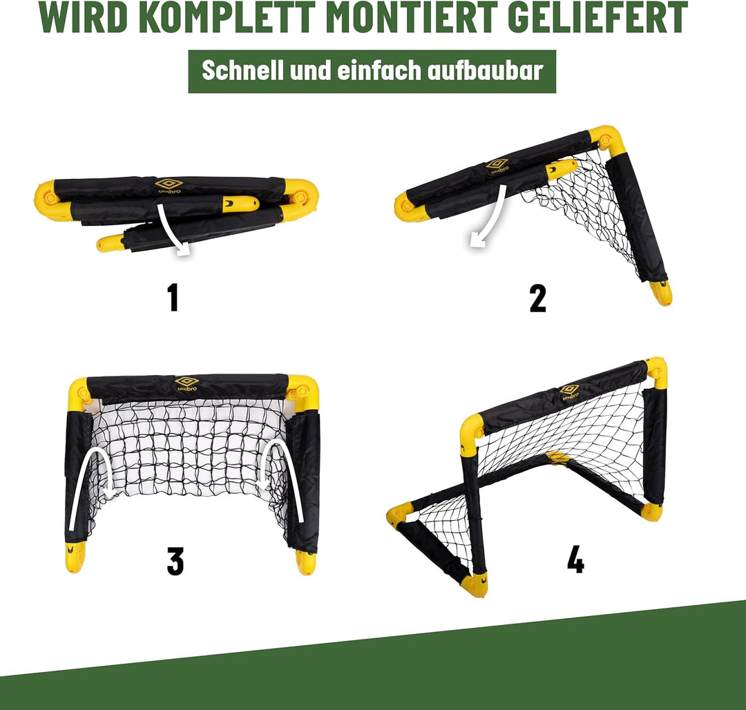 Umbro Fussballtor - Fussballtor 50 x 44 x 44 cm - Faltbares fussball Tor - Fussballtore für Garten K