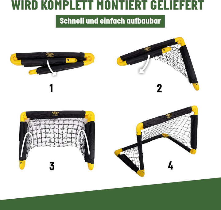 Umbro Fussballtor - Fussballtor 50 x 44 x 44 cm - Faltbares fussball Tor - Fussballtore für Garten K