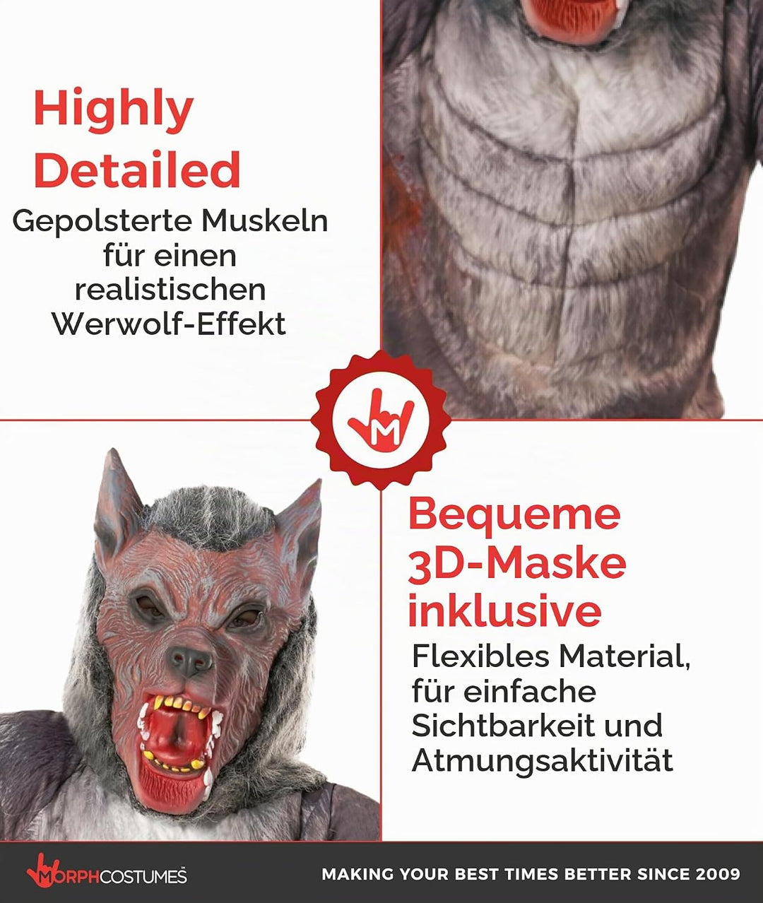 Morph Halloween Kostüm Kinder, Werwolf Kostüm Kinder, Kostüm Werwolf Kinder, Werwolf Kinder Kostüm,