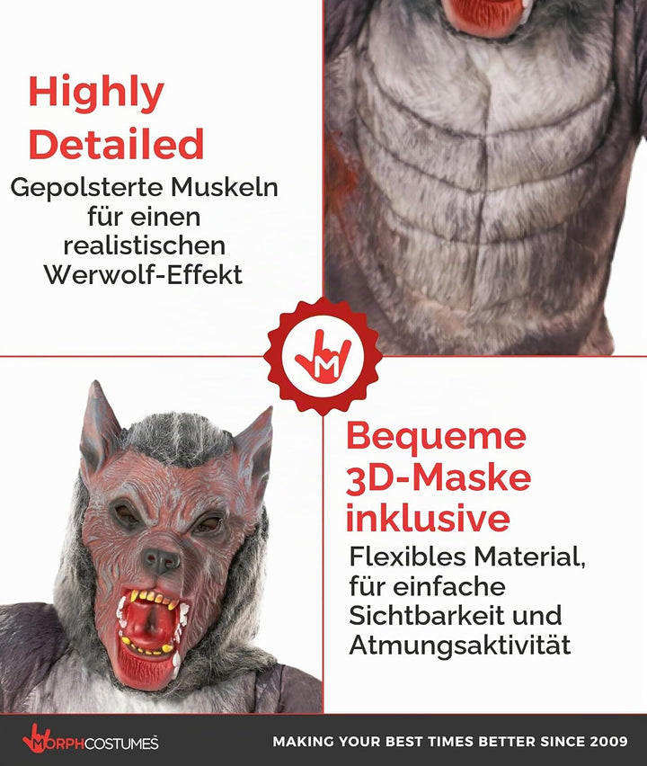 Morph Halloween Kostüm Kinder, Werwolf Kostüm Kinder, Kostüm Werwolf Kinder, Werwolf Kinder Kostüm,