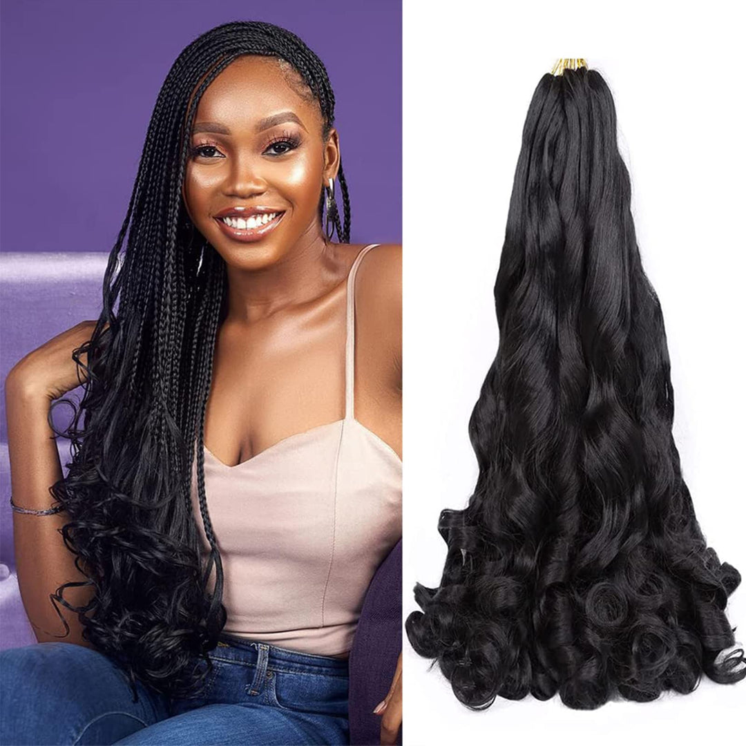 WoWCFyyds 8 Packs French Curl Braiding Hair 20 Inch Loose Wave Spiral curly braiding hair extensions