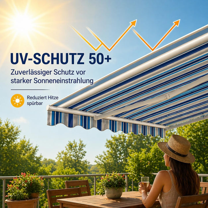 home Trends Markisenstoff 4m Markise mit Volant 5 X 3.5 m Markisenbespannung ersatzstoff 487 x 350 c