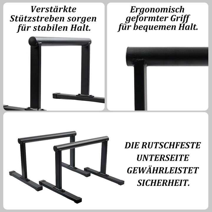 Parallettes mit Holzgriffen, Rutschfeste Handstand Griffe/Dip Bar für Calisthenics, Krafttraining &