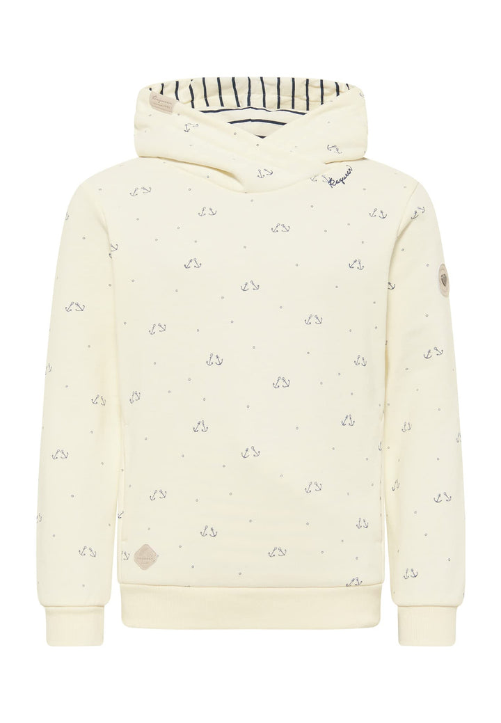 Ragwear Gitka Marina Mädchen Sweatshirt Kapuzenpullover Sweater Kinder Pullover Anker Motiv 128 Weis