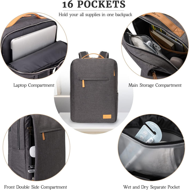Hp hope Laptop Rucksack Business Rucksack Damen, Rucksäcke Herren 15,6 Zoll Laptop, 22L Handgepäck R