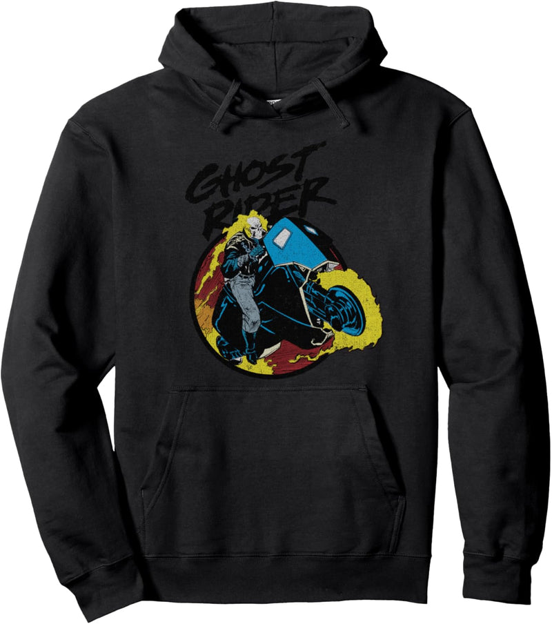 Marvel Ghost Rider Circle Portrait Action Shot Pullover Hoodie