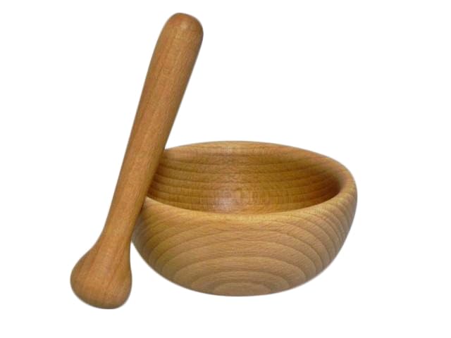 M08 M08 Mörser und Stössel, aus Buchenholz, Gewürzmühle