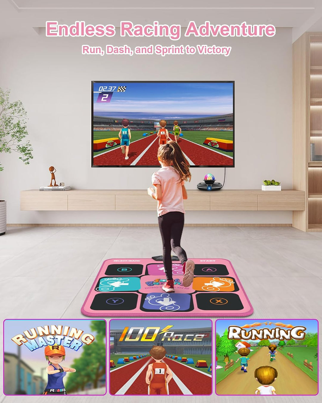 Acelufly Tanzmatte Spielzeug für Mädchen, Wireless Music Electronic Dance Pad für TV mit HD-Kamera,