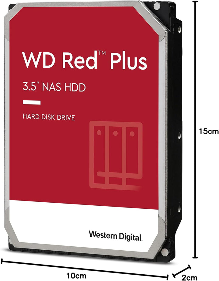 WD Red Plus interne Festplatte NAS 8 TB (3,5 Zoll, Workload-Rate 180 TB/Jahr, 5.640 U/min, 256 MB Ca