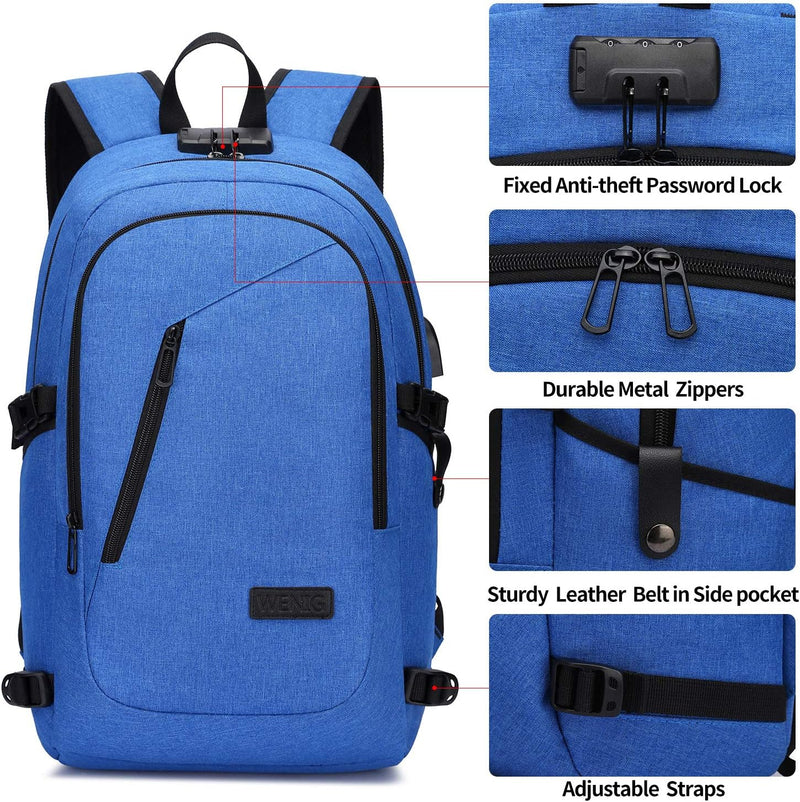 WENIG Laptop Rucksack Herren,15.6 Zoll Laptop Anti Diebstahl Rucksack Tasche Schulrucksack Business