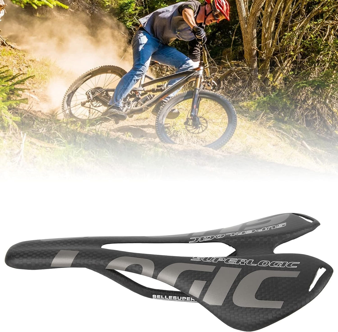 Dilwe Fahrrad Carbon Sattel Matt, Fahrradsattel Vollcarbon Fahrradsattelkissen Fahrradzubehör für MT