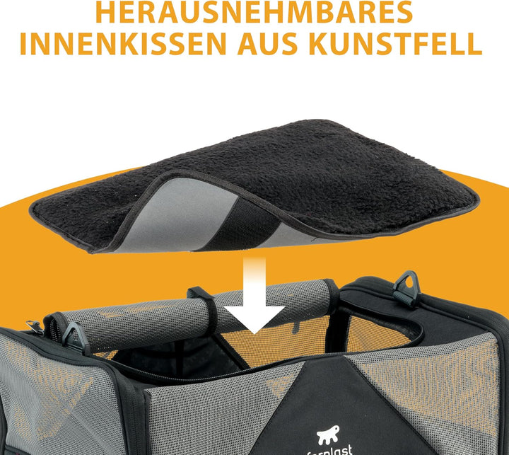 Ferplast Hundebox Voyager Carrier, Transportbox Katze, Hundetasche, verstellbare Griffe und Schulter