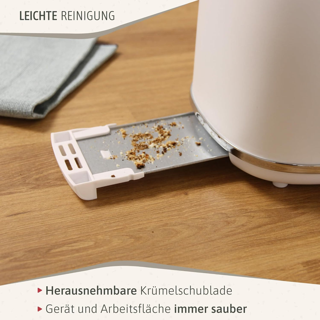 briebe Nordic Toaster mit breitem Schlitz, Toaster für 2 Scheiben, 6 Röststufen, Aufwärmfunktion, Ab