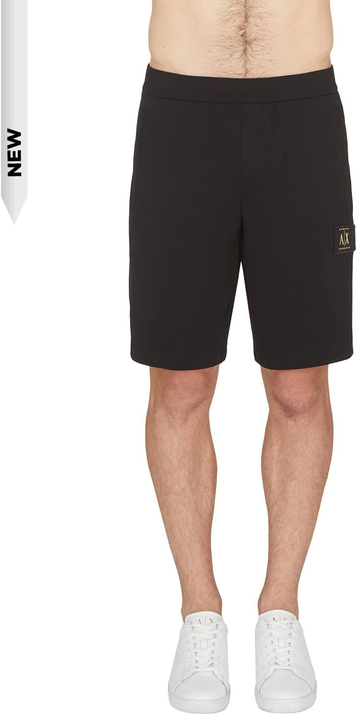 Armani Exchange Herren Icon, Side Logo Patch, Fronttaschen, Bermuda Shorts XS Schwarz, XS Schwarz