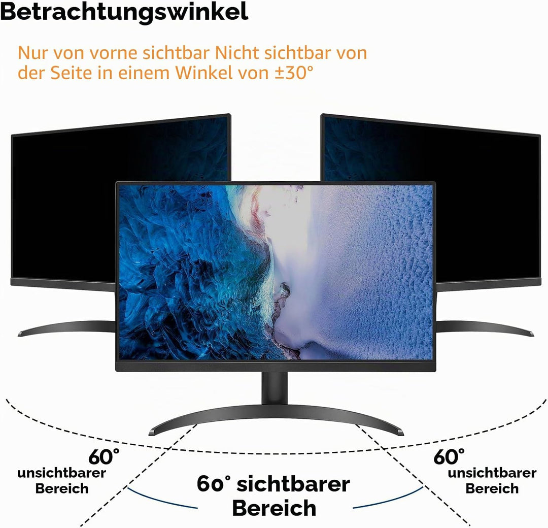 PYS 27 Zoll Blickschutzfolie für 16:9 Ultra-Slim Bezel Monitor Selbstklebend Abnehmbar Blickschutzfi