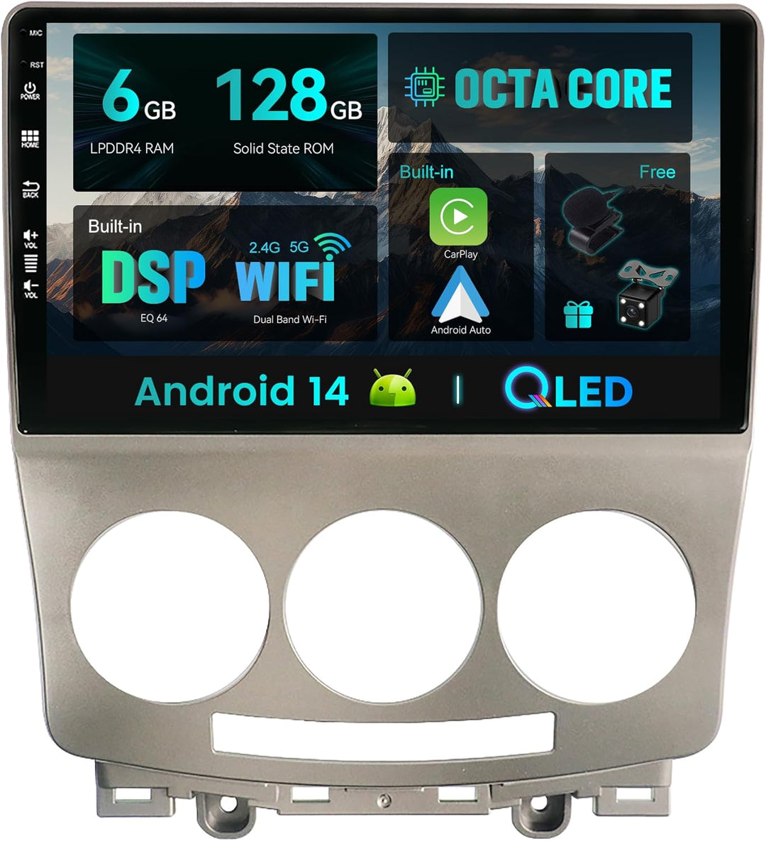 SXAUTO Android 12-6G+128G - IPS Autoradio Passt für Mazda 5 (2005-2010) - Eingebaut Carplay/Android