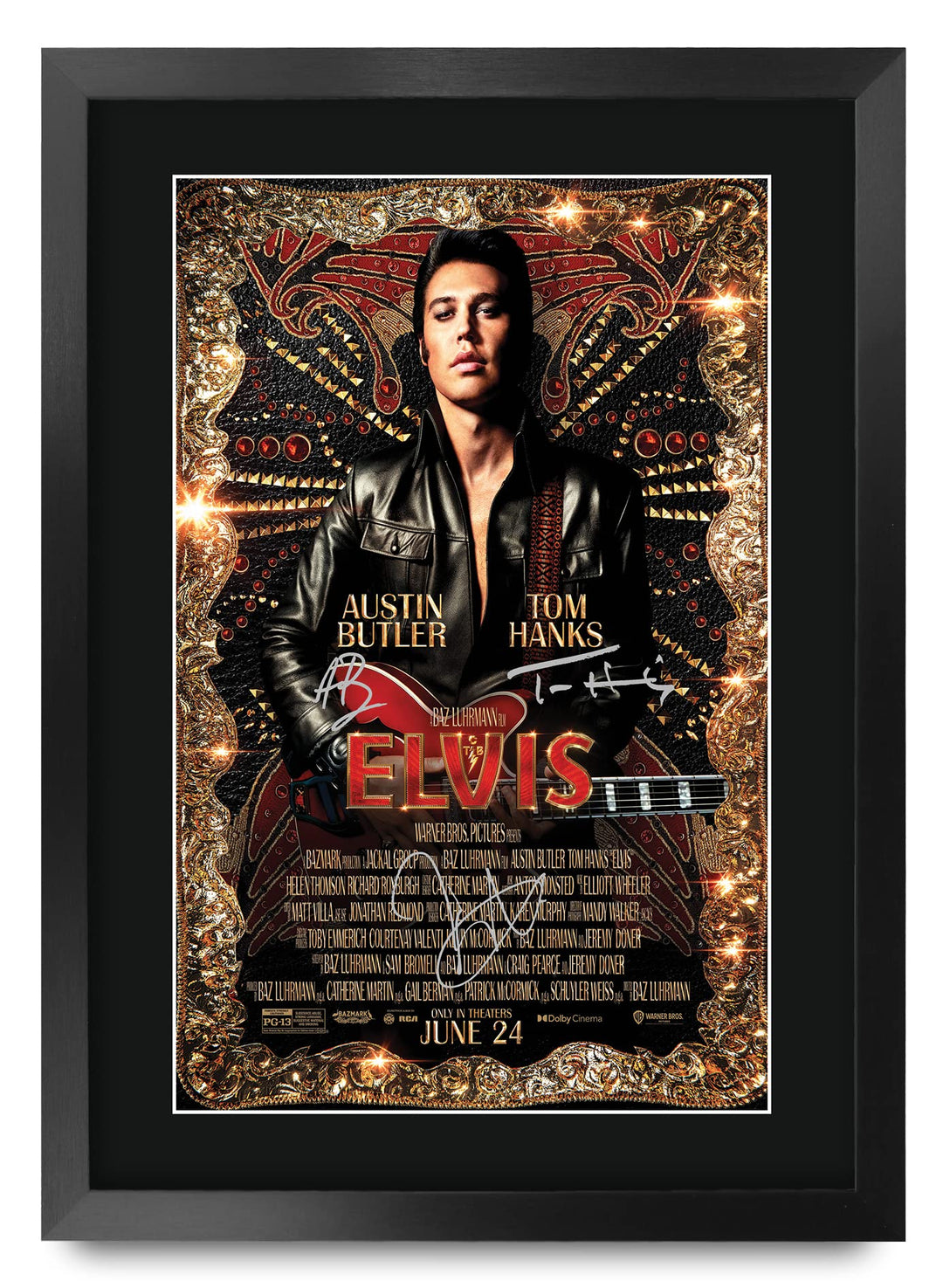 HWC Trading FR A3 Elvis Geschenke Geduckter Poster Signiertes Autogramm Foto für Fans von Film Memor