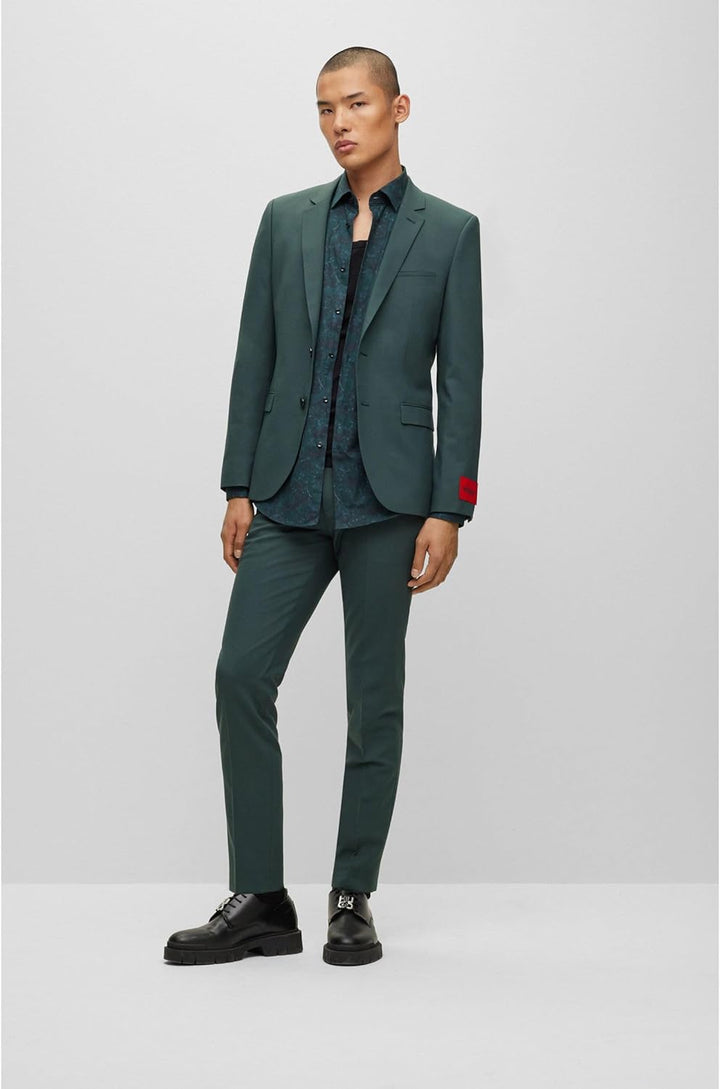 HUGO Herren Kenno Shirt 42 Dark Green302, 42 Dark Green302