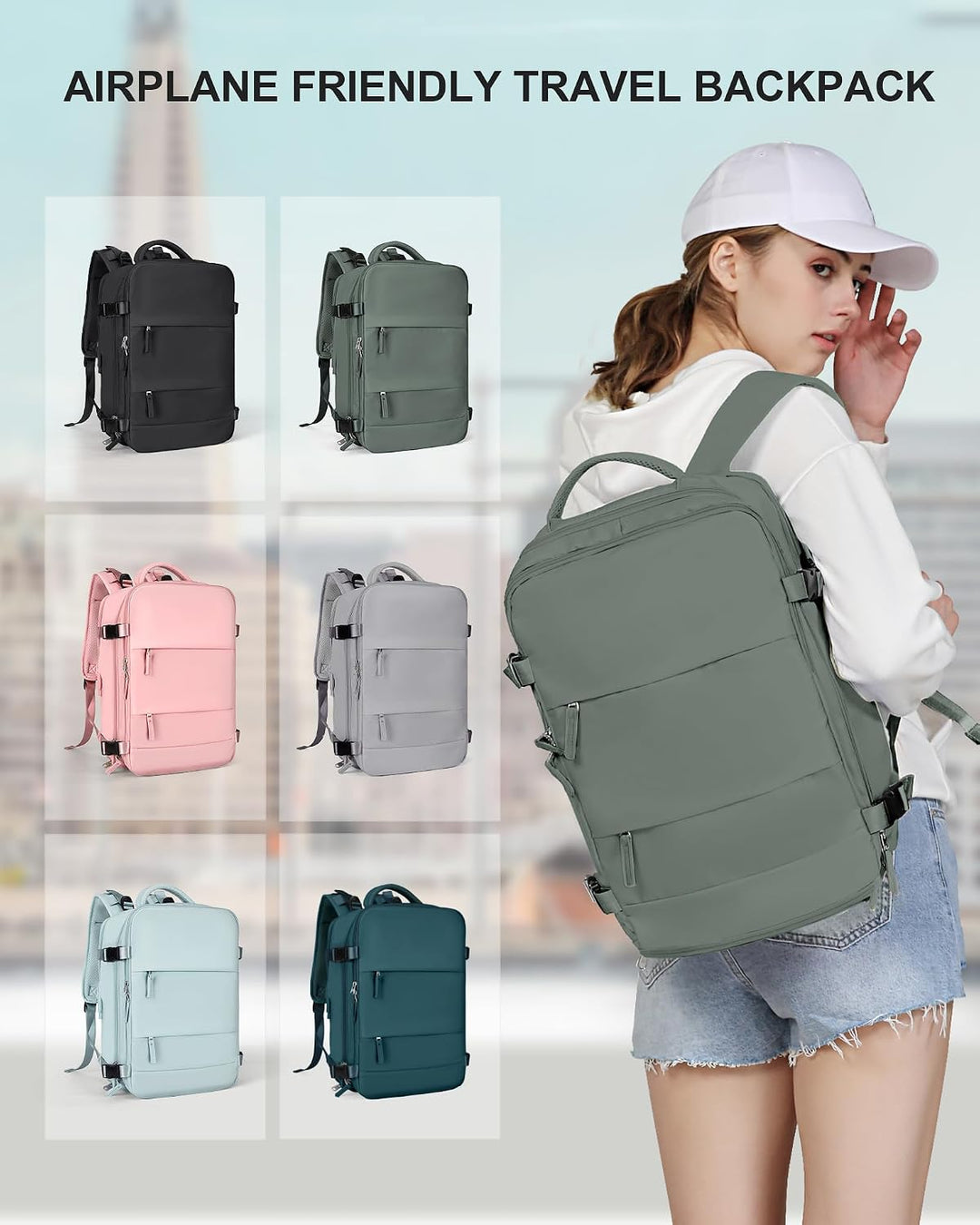 SZLX Grosser Reiserucksack Damen,Vakuum Rucksack mit Pumpe Ryanair Handgepäck 40x30x20 Herren, Wizza