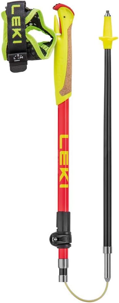 Leki Ultratrail Fx Junior Gelb-Rot - Leichter Verstellbarer Kinder Carbon Laufstock, Grösse 95-110cm
