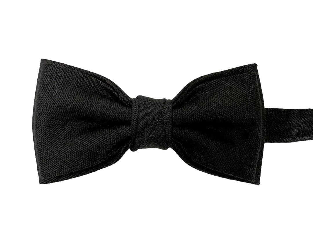 Leinen Accessoires SET: Fliege und Hosenträger Hosenträger mit Leder für Herren. Fliege Bereits gebu