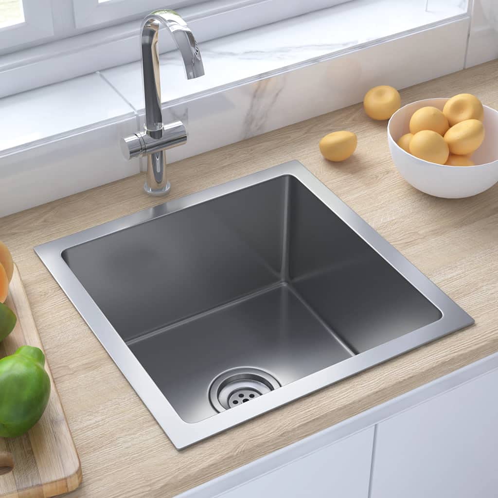 WIFESE Handgemachte Einbauspüle 40x40x20 cm Lebensmittelqualität Küchenspüle Spülbecken Küche Küchen