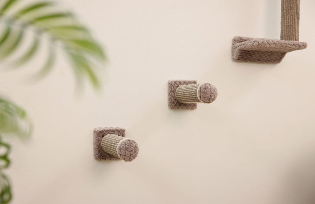 Kerbl Pet Kletterwand Monte Alpi, Wandkratzbaum, Taupe, max. Belastbarkeit 10kg, 8-teilig, platzspar