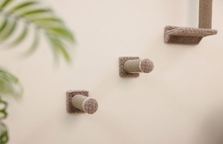 Kerbl Pet Kletterwand Monte Alpi, Wandkratzbaum, Taupe, max. Belastbarkeit 10kg, 8-teilig, platzspar