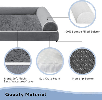 WESTERN HOME Orthopädisches Hundebett mittelgrosse Hunde hundesofa Hundecouch Bettchen mit Hoher Ran
