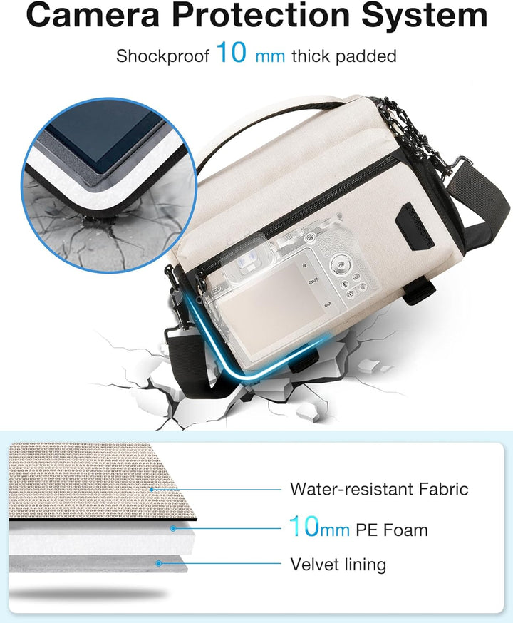 bagsmart SLR DSLR Kameratasche Wasserdicht Fototasche für Spiegelreflexkamera mit Regenhülle,Kleines