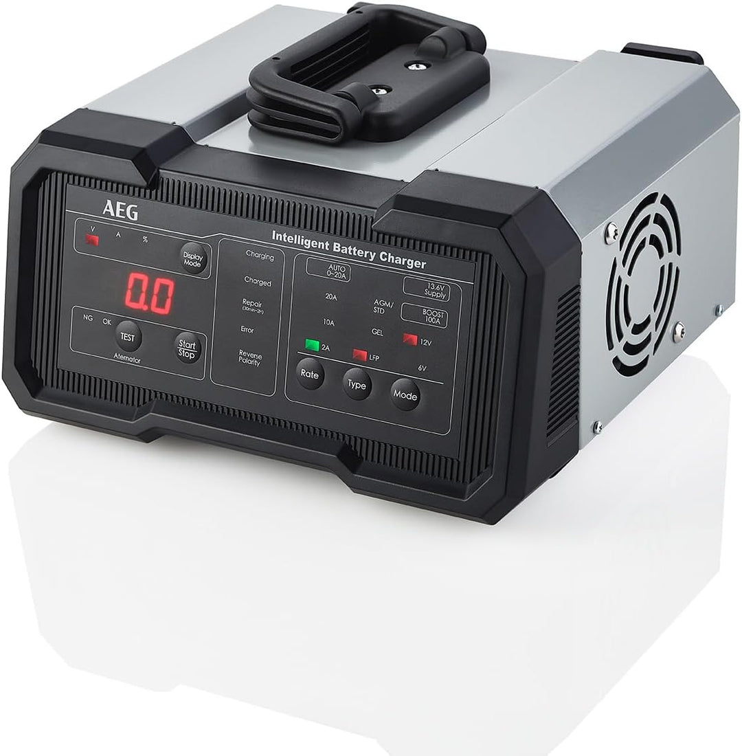 AEG Batterieladegerät CW20 lädt alle 6 V und 12 V Batterien, umfangreicher Sicherungsschutz, mit Lad