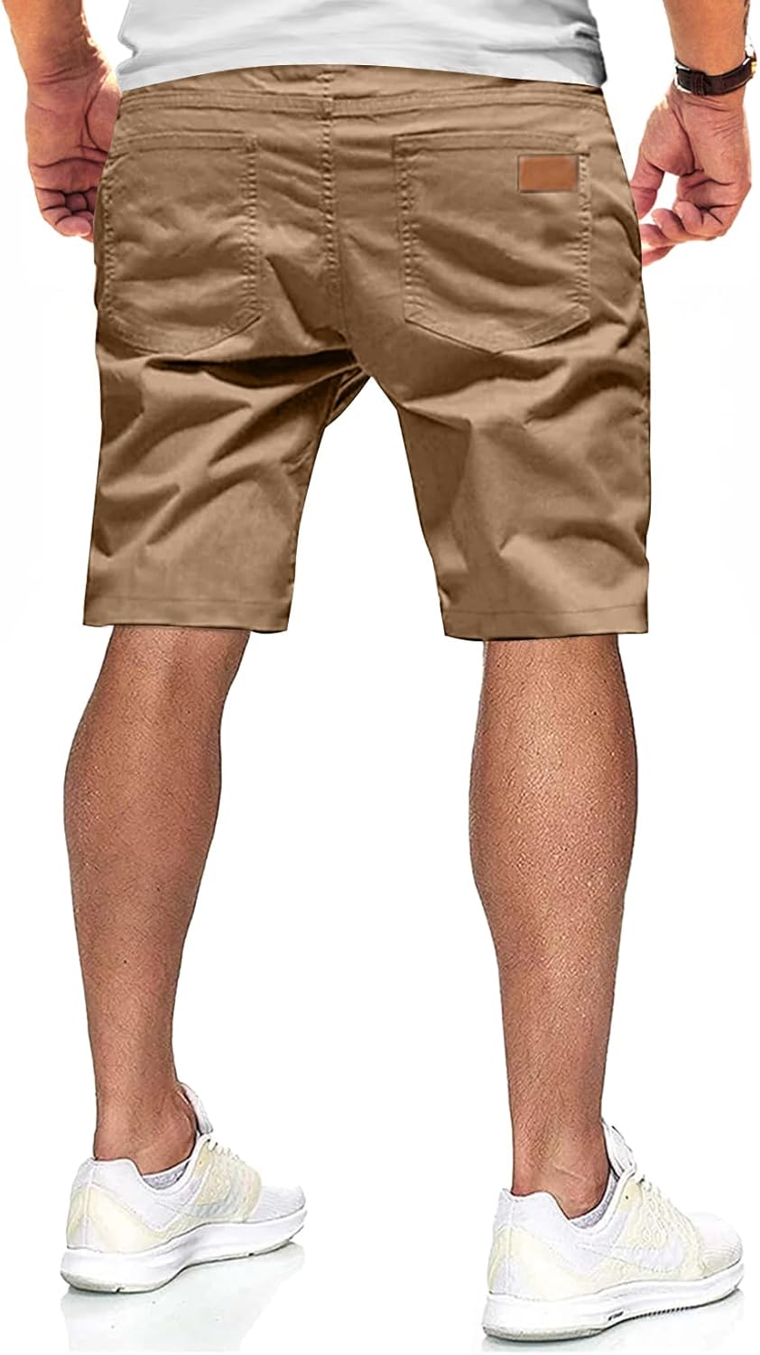 JMIERR Kurze Hosen Herren Sommer Shorts Herren Chino Baumwolle Elastische Taille mit Taschen S-3XL S