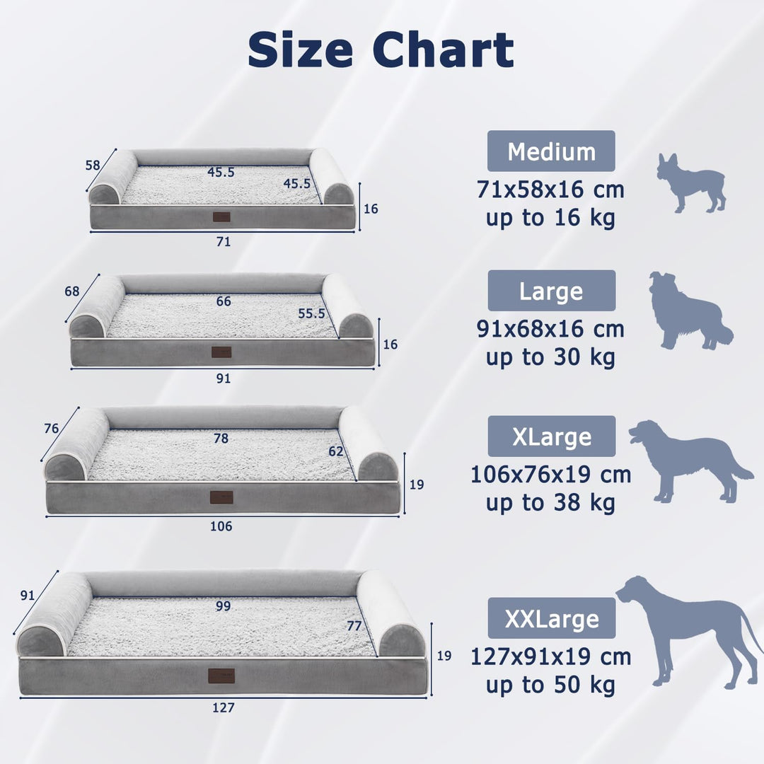 WESTERN HOME Orthopädisches Hundebett mittelgrosse Hunde hundesofa Hundecouch Hunde Bettchen mit Hoh