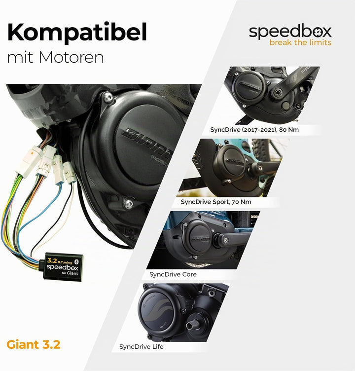 SpeedBox 3.2 B.Tuning Kompatibel mit Giant E-Bikes/Tuning-Chip mit Bluetooth für SyncDrive-Motoren 2
