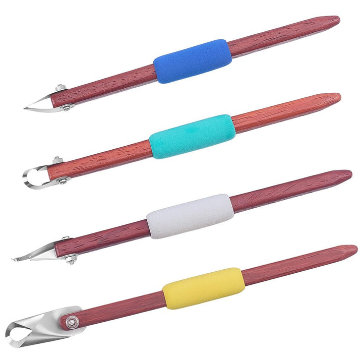 FINGERINSPIRE 4 Stück Töpferei Schnitzwerkzeuge 304 Edelstahl Ton Modelliermesser mit Holzgriffen Ke