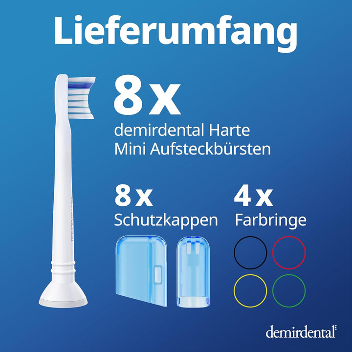 8er demirdental Ersatzbürsten passend für Philips Sonicare, Mini Hart Aufsätze & Aufsteckbürsten, Ha