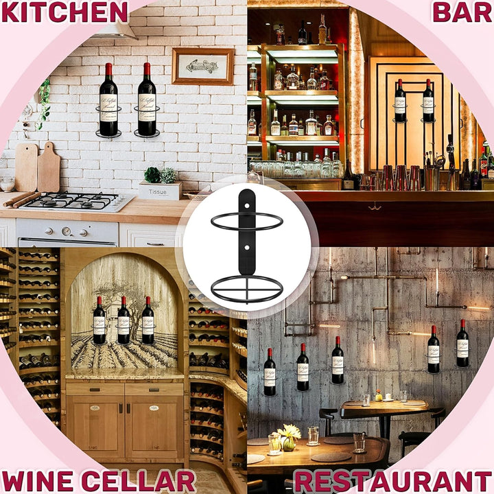 8 PCS Wand Montiert Weinregal, Einzelnes Weinregal, moderner Metall-Wandhalter für Rotweinflaschen m