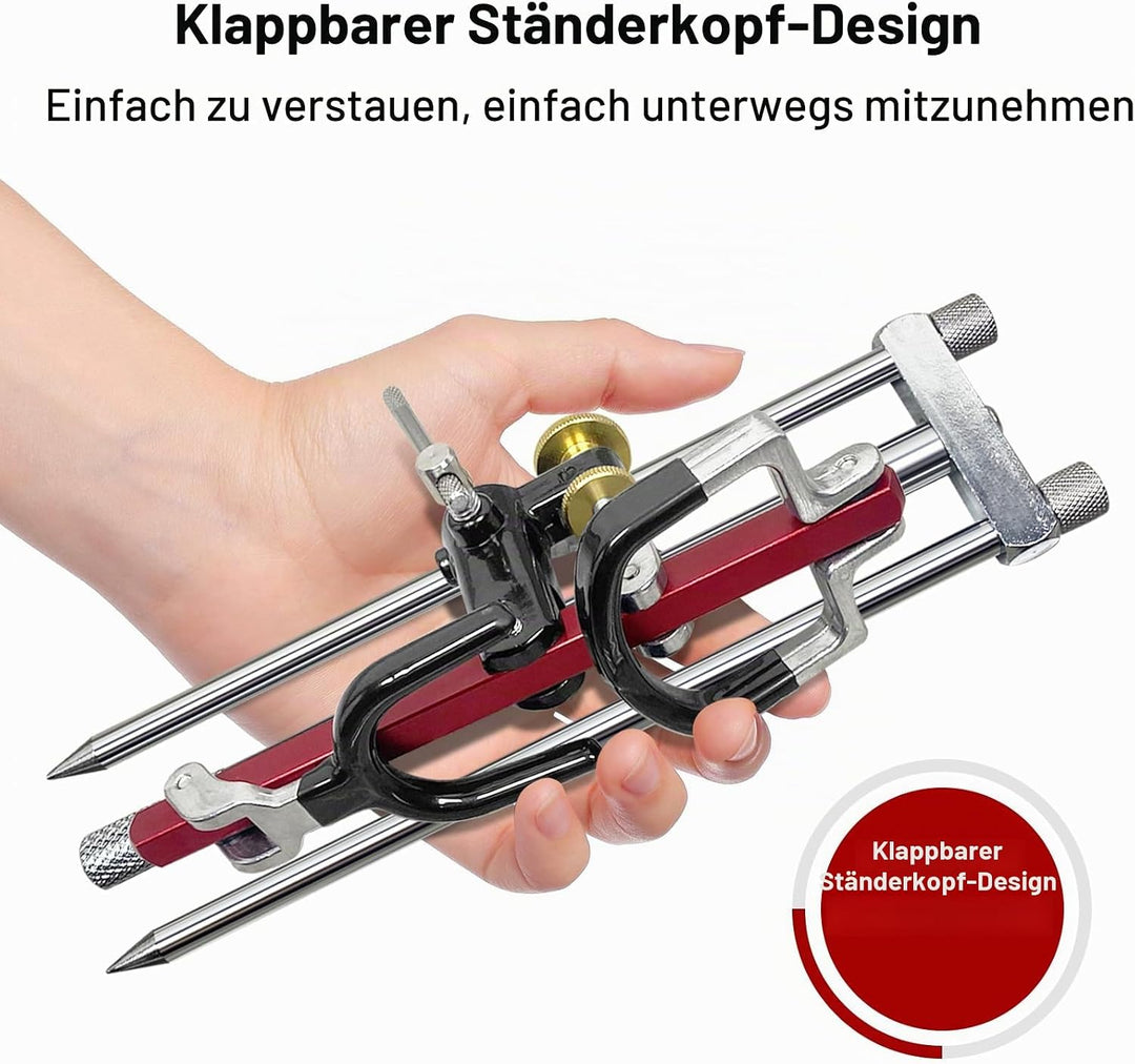 Rutenhalter, Universal Edelstahl Rutenhalter Angel, 360° Verstellbar &amp; Abnehmbar, Einfach zu Tragen,
