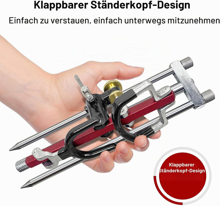 Rutenhalter, Universal Edelstahl Rutenhalter Angel, 360° Verstellbar &amp; Abnehmbar, Einfach zu Tragen,