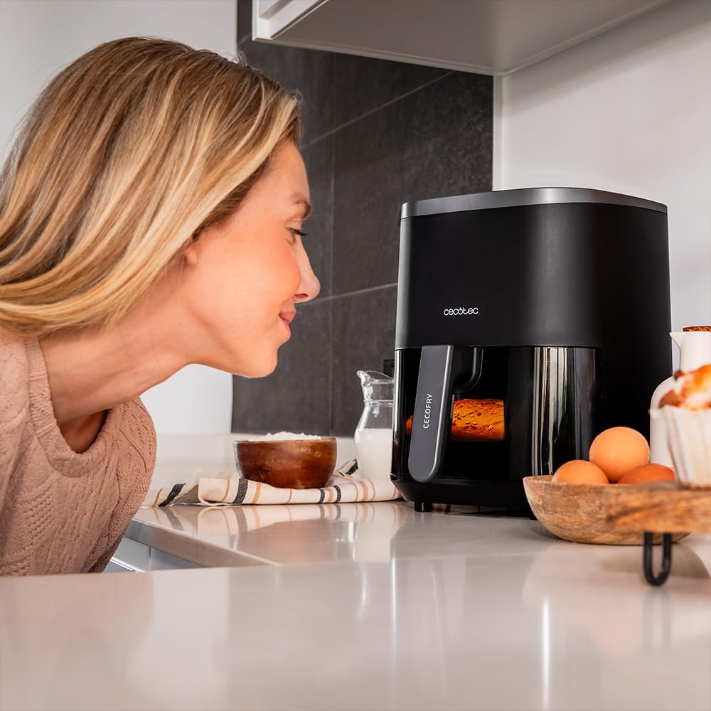 Cecotec Heissluftfritteuse ohne Öl, 4 L mit Fenster Cecofry Fantastik Window 4000. Air Fryer. 1400 W