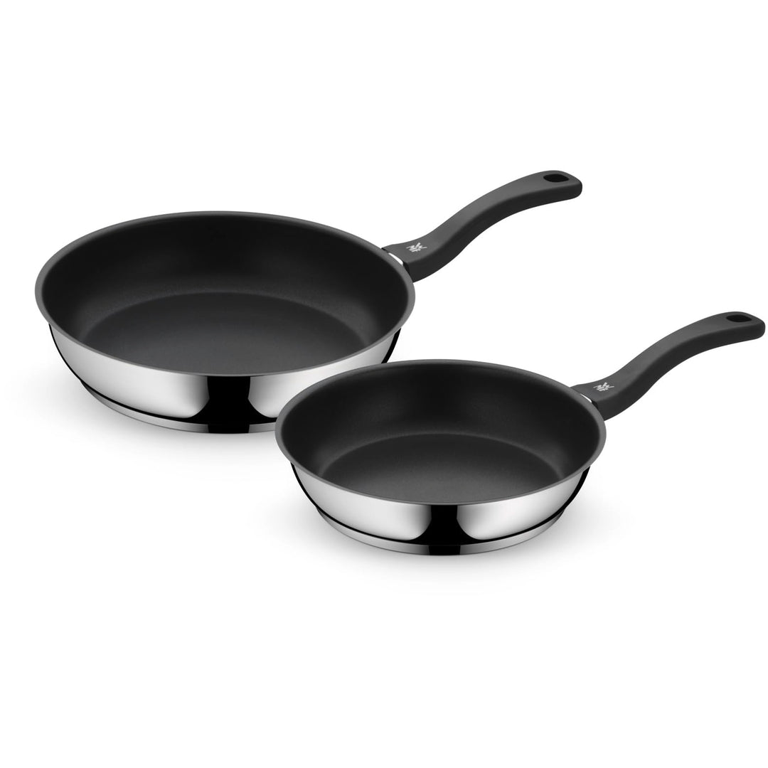 WMF Devil Pfannenset 2-teilig, Bratpfanne 28 cm + 24 cm, Pfanne Induktion, Cromargan Edelstahl besch